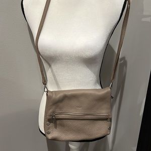 Hammitt VIP med leather crossbody clutch taupe